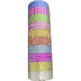 Belirtilmemiş Simli Desenli Bantex Washi Tape Set 10'lu Dekoratif Yapışkan Bant Karışık Renkli