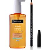 Belirtilmemiş Sivilce Karşıtı Yüz Yıkama Jeli ve Flormar Göz Kalemi Siyah Eyeliner