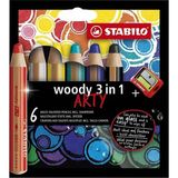 Belirtilmemiş Stabilo Woody 3İn1 Arty Kuru Boya Kalemi 6 Renk + Kalemtıraş 8806-1-20 - Yok