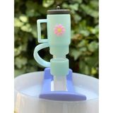 Belirtilmemiş Stanley Termos Uyumlu Stanley 1 Adet Renkli 10 mm Için Pipet Tıpası Çiçekli Pipet Kapağı Quencher Pipet Tıpası 40 Oz ve 30 Oz Uyumlu - Açık Mavi