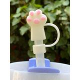Belirtilmemiş Stanley Termos Uyumlu Stanley 1 Adet Renkli 10 mm Için Pipet Tıpası Çiçekli Pipet Kapağı Quencher Pipet Tıpası 40 Oz ve 30 Oz Uyumlu - Beyaz