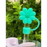 Belirtilmemiş Stanley Termos Uyumlu Stanley 1 Adet Renkli 10 mm Için Pipet Tıpası Çiçekli Pipet Kapağı Quencher Pipet Tıpası 40 Oz ve 30 Oz Uyumlu - Mavi - Turkuaz