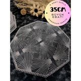 Belirtilmemiş Supla, Gri Renk Amerikan Servis 6lı Supla, 6 Adet Supla, 6lı Tabak Altlığı - 0,5 x 9 cm - 001-Renkli