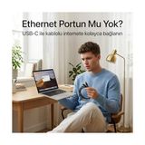 Belirtilmemiş Type-C To Ethernet Çevirici Mini Adaptör - 1000 Mbps'e Kadar Hız - Usb-C'den RJ45 Gigabit Lan Dönüştürücü - Alüminyum Gövde - Windows/macos/linux Uyumlu - Tak Çalıştır