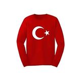 Belirtilmemiş Unisex Çocuk Uzun Kollu Kırmızı Ay-Yıldızlı Tişört - 9