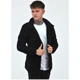 Belirtilmemiş Unisex Peluş Polar Hırka Ceket Slim Fit Siyah Örme Kumaş ile Casual Kullanım İçin