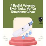 Belirtilmemiş USB Destekli 4 Başlıklı Siyah Nokta Vakum Cihazı – Gözenek Temizleyici ve Cilt Yenileyici Bakım Ale