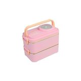 Belirtilmemiş Uzspace 1200 ml Iki Kat Dört Bölme Paslanmaz Çelik Lunch Box Yeni Nesil Sefer Tası-Sos Kaseli Model