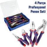 Belirtilmemiş Workpro 4 Parça Profesyonel Pense Seti, Ni-Fe Alaşımlı Karbon Çelik, 200MM Kombine, 160MM Yan Keski