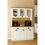 Belirtilmemiş Y&A Kahve Köşesi 140 cm MDF Mutfak Dolabı - Modern Tasarım ve Çok Amaçlı Kullanım - Beyaz - Ceviz