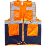 Belirtilmemiş Yönetici Ikaz Yeleği Turuncu/lacivert S Beden - 0 - 001-Renkli