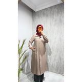 BELİS WEAR Kadın Cepli Çıtçıtlı Uzun Kap Tunik Çilek Kap Yazlık