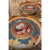 Belissa BELİZA İkili Çiçek Desenli Ahşap Tepsi Seti – Büyük 39 cm / Küçük 34 cm