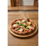 belivano 26 Cm Doğal Bambu Yuvarlak Kesme Tahtası, Sunum, Pizza ve Steak Tabağı
