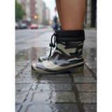 Belix Konçlu Peluşlu Unisex Potin Yağmur Botu 36-40 Askeri Kamuflaj