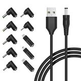 Belker Evrensel 5V DC güç kablosu USB - DC 5.5 2,1 mm fiş konektör ucu şarj kablosu, en sık kullanılan arayüz tipi