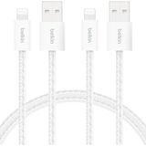 Belkin 2'Li Örgülü Usb-A - Lightning Kablo 1,5 M, Yumuşak, Esnek Ve Hızlı Şarj Kablosu, Iphone 14 Ve