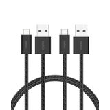 Belkin 2'li Örgülü USB-A - USB-C Kablo, 1,5 m, 15 W, Yumuşak, Esnek ve Hızlı Şarj Kablosu, iPhone 17 ve 16 Serisi, Galaxy S25, Pixel 10, iPad Pro ve Daha Fazlasıyla Uyumlu, Siyah
