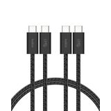 Belkin 2'li Örgülü USB-C - USB-C Kablo, 1,5 m, 240 W, Yumuşak, Esnek ve Hızlı Şarj Kablosu, iPhone 16 ve 15 Serisi, Galaxy S25, Pixel 9, iPad Pro ve Daha Fazlasıyla Uyumlu, Siyah