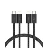 Belkin 2'li Örgülü USB-C - USB-C Kablo, 1,5 m, 240 W, Yumuşak, Esnek ve Hızlı Şarj Kablosu, iPhone 17 ve 16 Serisi, Galaxy S25, Pixel 10, iPad Pro ve Daha Fazlasıyla Uyumlu, Siyah
