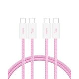 Belkin 2'li Örgülü USB-C - USB-C Kablo, 1,5 m, 60 W, Yumuşak, Esnek ve Hızlı Şarj Kablosu, iPhone 17 ve 16 Serisi, Galaxy S25, Pixel 10, iPad Pro ve Daha Fazlasıyla Uyumlu, Pembe