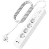 Belkin 4'Lü Çoklu Priz, Yüksek Gerilim Korumalı, Duvara Montaj, 4 Priz, 2 M Güç Kablosu, Yeşil Işıkl
