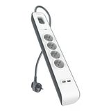 Belkin 4'lü Priz + 2 USB Girişli Akıllı Enerji Koruma Prizi