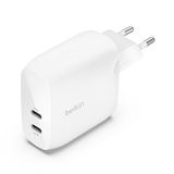 Belkin Boost Charge Çift USB-C Fişi, PPS'li, iPhone 16 ve Diğerleri, iPad, Samsung Galaxy, Google Pixel, MacBook için 60W Şarj Cihazı, USB-C'den Lightning Kablosu ve USB-C Uyumlu, Beyaz
