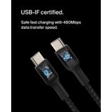 Belkin Boost Charge Örgülü USB-C, Hızlı Şarj Cihazı, USB-C Şarj Kablosu, iPhone 16, 15, Samsung Galaxy S24, S23, Pixel, iPad, MacBook, Nintendo ve Daha Fazlası için Hızlı Şarj, 1 Metre, Siyah