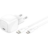 Belkin BoostCharge 30W Kompakt Duvar Şarj Cihazı, USB-C Power Delivery Hızlı Şarj, iPhone, Galaxy, iPad, AirPods, Tablet & Daha Fazlası İçin, USB-C - Lightning Kablo ile, Beyaz
