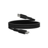 Belkin BoostCharge Örgülü USB-C Hızlı Şarj Kablosu iPhone 15, Galaxy S24, iPad, MacBook için - 1m, Siyah