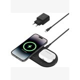 Belkin BoostCharge Pro 2'si 1 arada Kablosuz Şarj İstasyonu - WIZ021vfBK