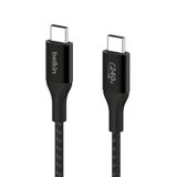 Belkin BoostCharge USB-C - USB-C şarj kablosu, hızlı şarj kablosu, 240 W Power Delivery, USB-IF sertifikalı, iPhone 15, MacBook Pro, Chromebook, Samsung Galaxy, iPad ile uyumlu, 1 m – siyah