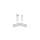 Belkin CAB002BT1MWH Type-C Örgülü 1 m Data ve Hızlı Şarj Kablosu Beyaz