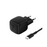 Belkin Kompakt Duvar Şarj Cihazı 45 W + USB-C - USB-C Kablosu, Apple iPhone 17, 16, 15, 14, Plus, Pro, Pro Max, Samsung Galaxy S25 Serisi, S24, Pixel 9, iPad, AirPods ve Fazlası için Hızlı Şarj, Siyah