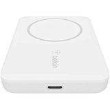 Belkin Manyetik Kablosuz Güç Bankası 2.5K (MagSafe ile Uyumlu Taşınabilir Şarj Cihazı, 2500 mAh Küçük Kapasiteli Kompakt Mini Hızlı Şarj, USB-C - USB-C Kablo Dahil) - Beyaz