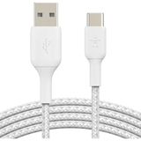 Belkin Örgülü Usb-C Kablosu (Boost Charge Usb- C-Usb Kablosu, Note10, S10, Pixel 4, İpad Pro, Nintendo Switch Ve Daha Fazlası İçin Usb C Tipi Kablosu) 2 Metre, Beyaz - Outlet Vitrin