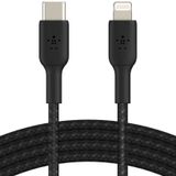 Belkin Örgülü USB-C - Lightning Kablosu (Hızlı Şarj Kablosu) Hızlı Şarj MFi Sertifikalı USB-C Kablosu (1m, Siyah)