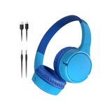 Belkin SoundForm Mini Çocuk Kablosuz Kulaklık (Mavi) – Dahili Mikrofon, 30 Saat Çalma, Eğlenceli Çıkartmalar, iPhone, iPad ve Galaxy Uyumlu