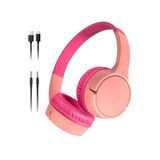 Belkin SoundForm Mini Çocuk Kablosuz Kulaklık (Pembe) – Dahili Mikrofon, 30 Saat Çalma, Eğlenceli Çıkartmalar, Okul ve Seyahat için, iPhone, iPad, Galaxy Uyumlu