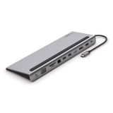 Belkin USB-C Hub, 11'i 1 arada Çoklu Bağlantı Noktalı Adaptör Yuvası, 4K HDMI, DisplayPort, VGA, USB-C ve 100W, Bağlı Cihazdan Şarj Etmek İçin, 3x USB A, Gigabit Ethernet, SD, MicroSD, 3,5 mm Jak