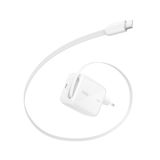 Belkin USB-C Şarj Fişi 67 W, 1 m Geri Çekilebilir USB-C Kablo, USB C Bağlantı Noktası, GaN iPhone Şarj Cihazı, iPhone 17 ve 16 Serisi, Galaxy S26 Serisi, AirPods, Tablet, MacBook, Chromebook için