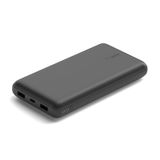 Belkin USB C Taşınabilir Powerbank 20000 mAh, USB Tip C Giriş Çıkış Bağlantı Noktalı 20K Güç Bankası için USB C - A Kablosu Dahil 2 USB A Bağlantı Noktası, Siyah