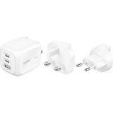 Belkin WCH018HQWH Boostcharge Pro 3-Port Gan 70W Seyahat Kitli Ultra Hızlı Şarj Adaptörü – Beyaz
