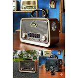 Belkıs Kırtasiye Nostaljik Radyo LED Işıklı Bluetooth Sd Kart Giriş Sarjlı El Fenerli Eskitme Nostaljik Radyo - Ahşap