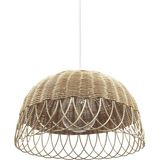 Belkıs Rattan Bambu Rattan Hasır Rafya Jüt ip Makrome Avize 35x22 cm - Bal Köpüğü - 1