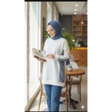 Belkız kadın kot detaylı sweatshirt kadın tesettür tunik