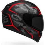 Bell Stealth Camo Matte Black - Red Motosiklet Kaskı Kapalı - Kırmızı - Siyah