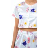 Bella Bonita Cool Cat Saten Pijama Şort Takımı - Çok Renkli