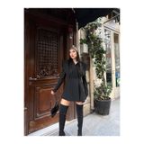 Bella Breeze Kadın Vatkalı Blazer Ceket Kruvaze Kesim Şık Tasarım Uzun Kollu Modern Ofis Davet Ceketi